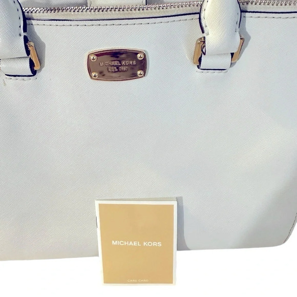 Michael Kors White Kellen Ladies Large Leather Satchel Handbag Purse. - Picture 12 of 12